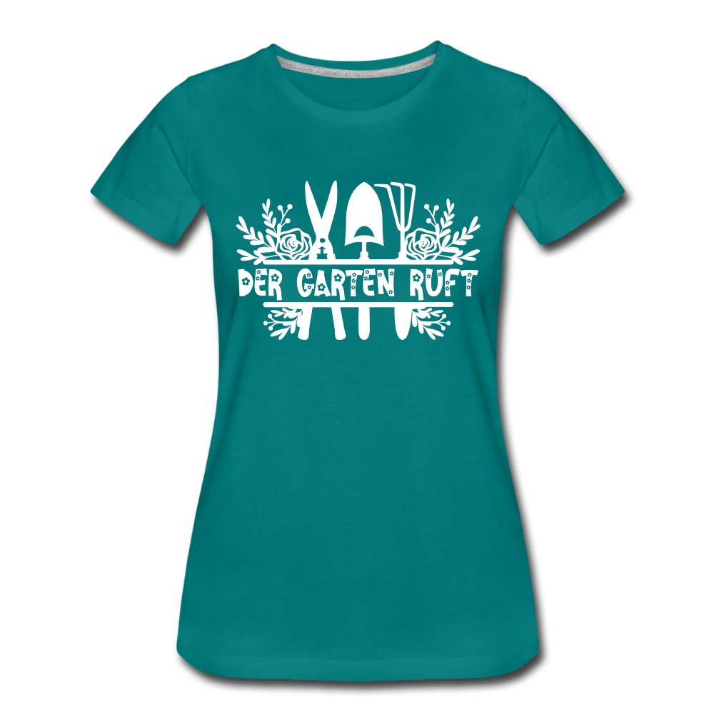 Gärtner Hobby Garten Frühling der Garten ruft Frauen Premium T-Shirt - diva blue
