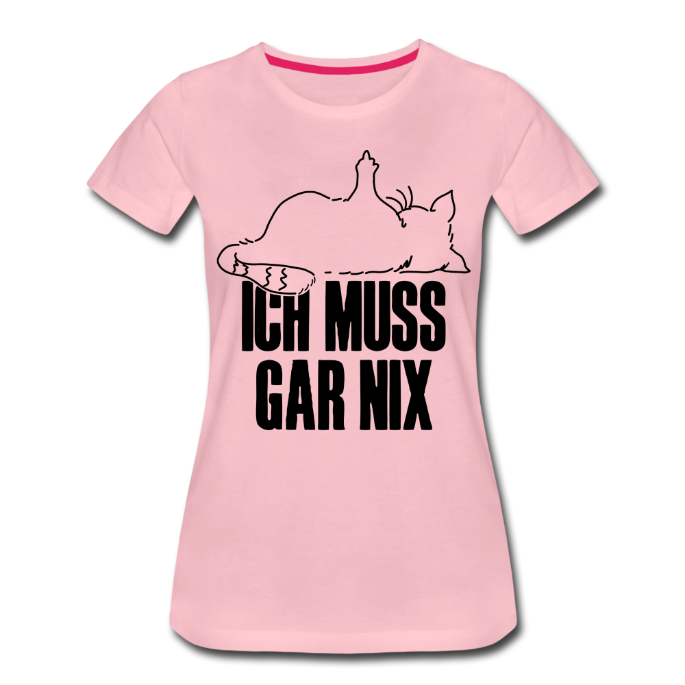 Faule Katze Stinkefinger Ich Muss Gar Nix Lustiges Witziges Frauen Premium T-Shirt - rose shadow