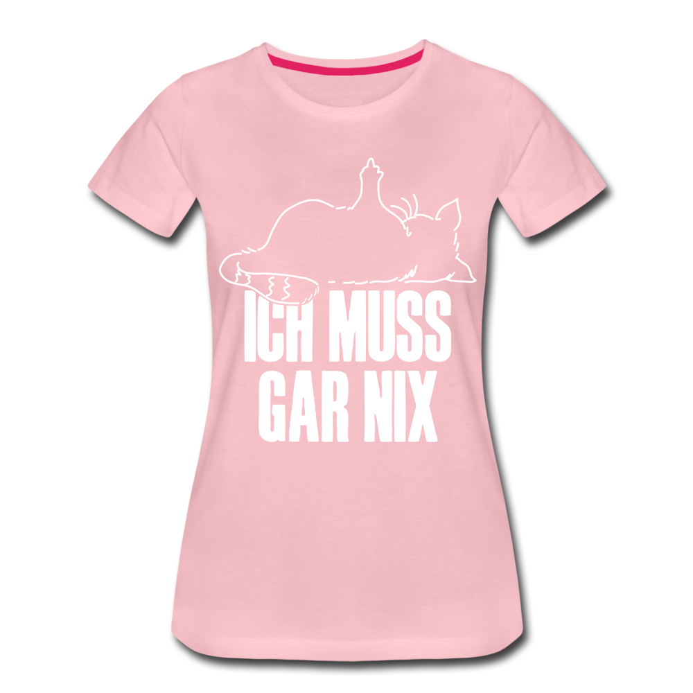 Faule Katze Stinkefinger Ich Muss Gar Nix Lustiges Witziges Frauen Premium T-Shirt - rose shadow