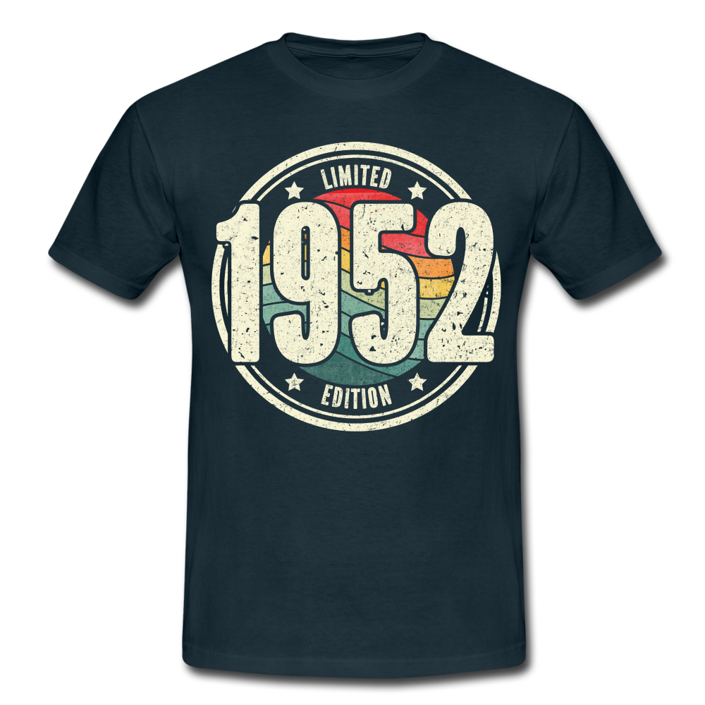 70. Geburtstag 1952 Limited Edition Retro Style Geschenk T-Shirt - navy