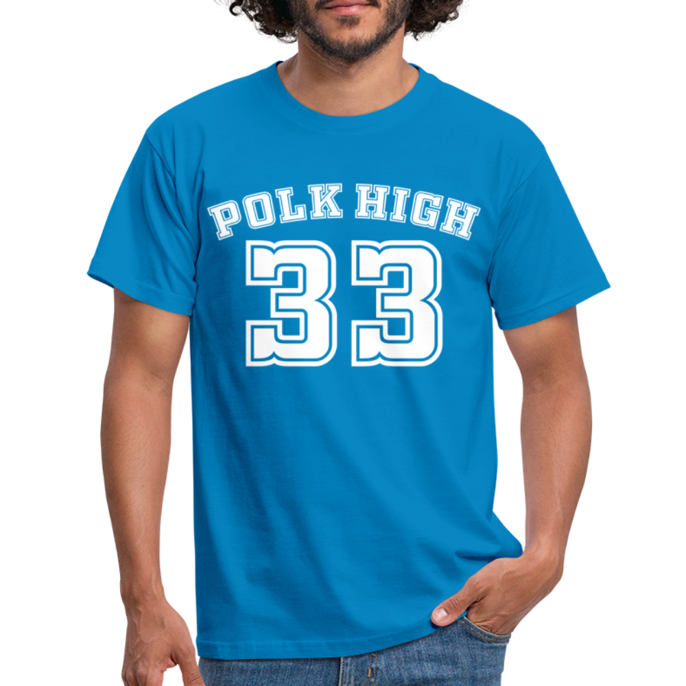 90'er Retro Style 33 Polk High T-Shirt - royal blue