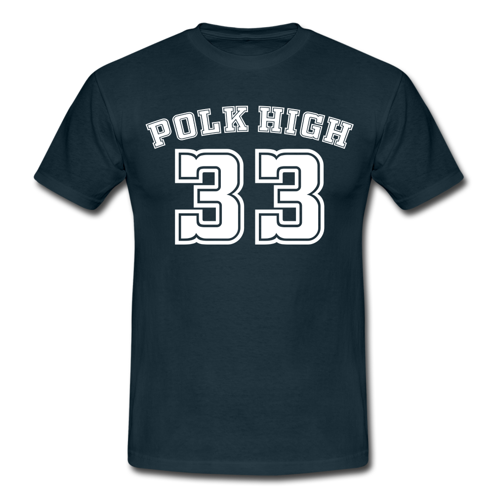 90'er Retro Style 33 Polk High T-Shirt - navy