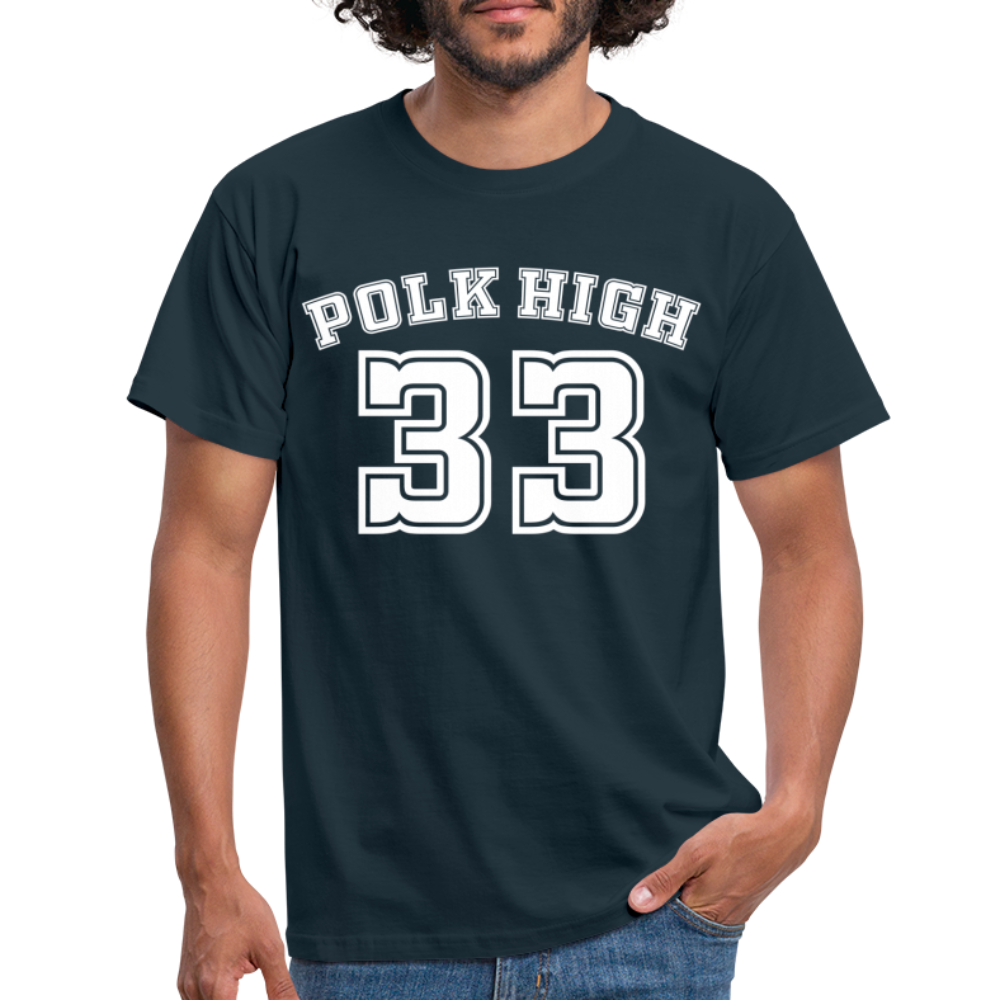 90'er Retro Style 33 Polk High T-Shirt - navy