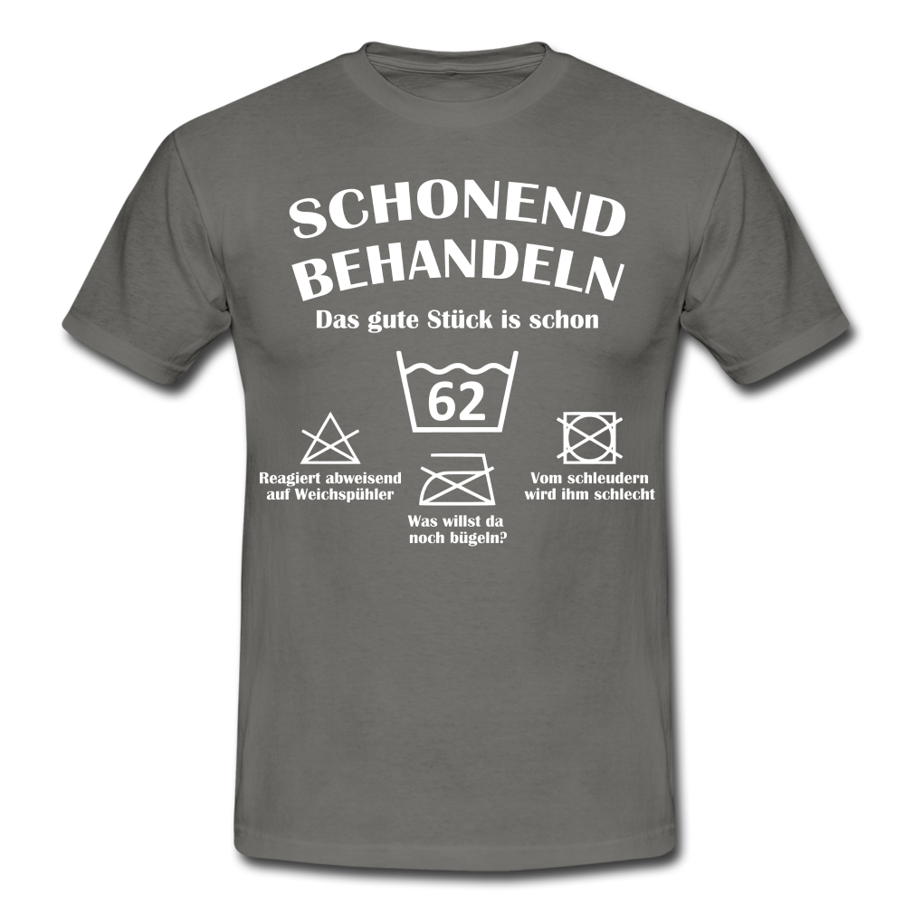 62. Geburtstags T-Shirt Schonend Behandeln - Das gute Stück is schon 62 Lustiges Geschenk Shirt - graphite grey