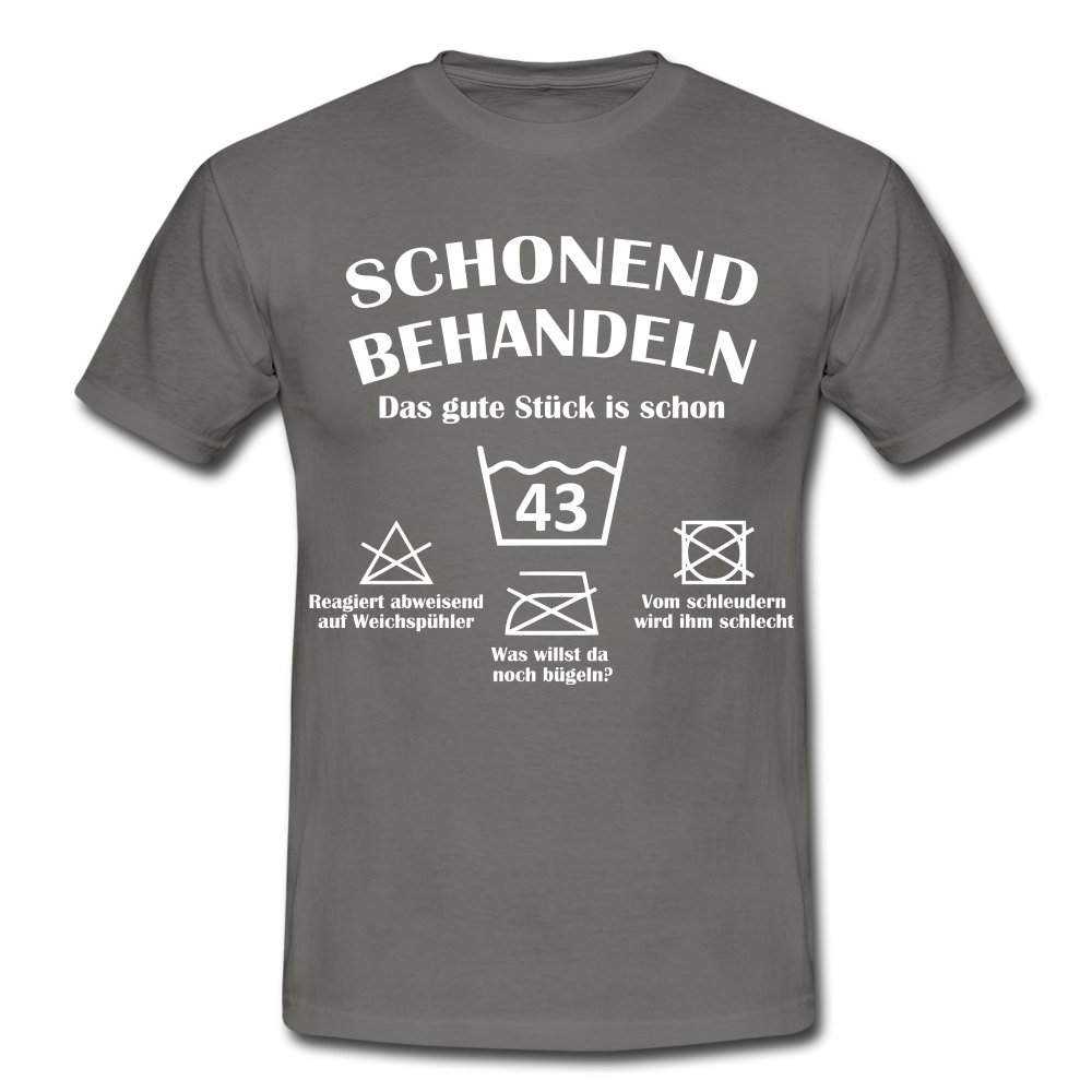 43. Geburtstags T-Shirt Schonend Behandeln - Das gute Stück is schon 43 Lustiges Geschenk Shirt - graphite grey