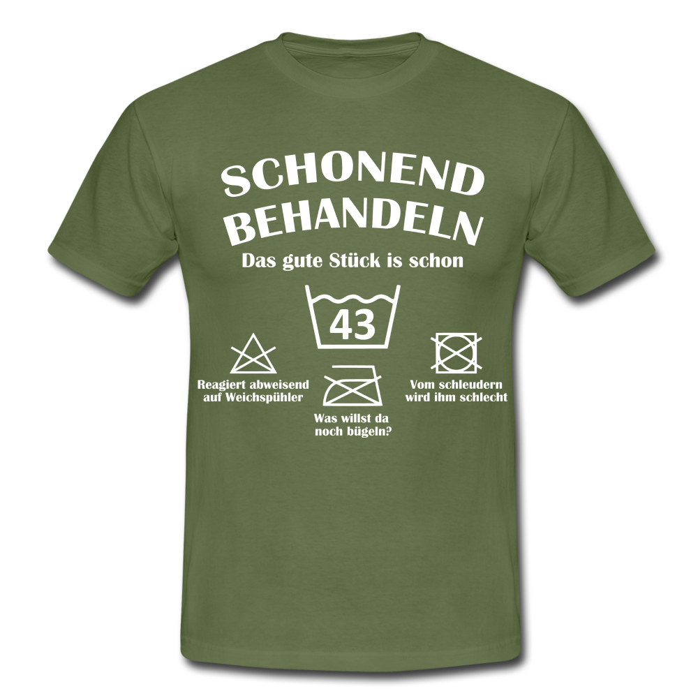 43. Geburtstags T-Shirt Schonend Behandeln - Das gute Stück is schon 43 Lustiges Geschenk Shirt - military green