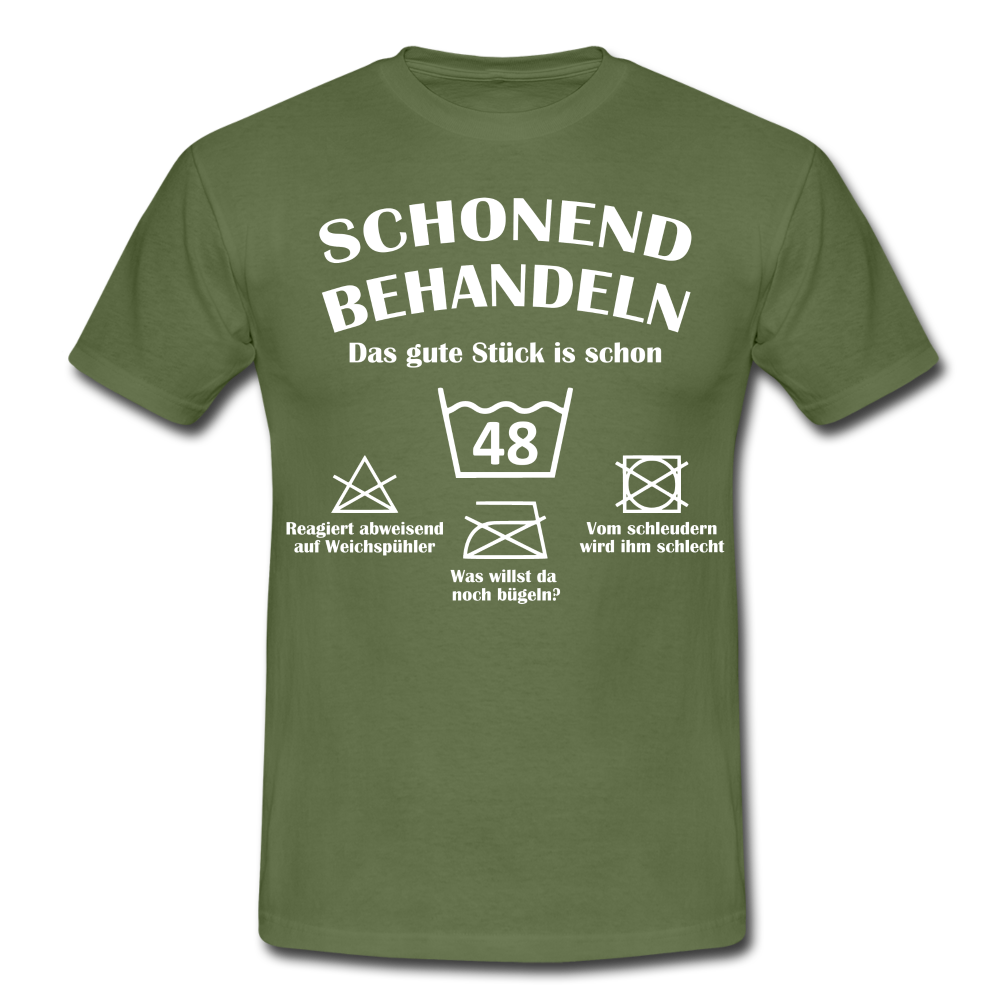 48. Geburtstags T-Shirt Schonend Behandeln - Das gute Stück is schon 48 Lustiges Geschenk Shirt - military green