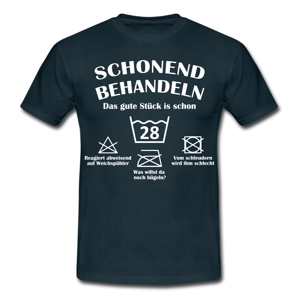 28. Geburtstags T-Shirt Schonend Behandeln - Das gute Stück is schon 28 Lustiges Geschenk Shirt - navy
