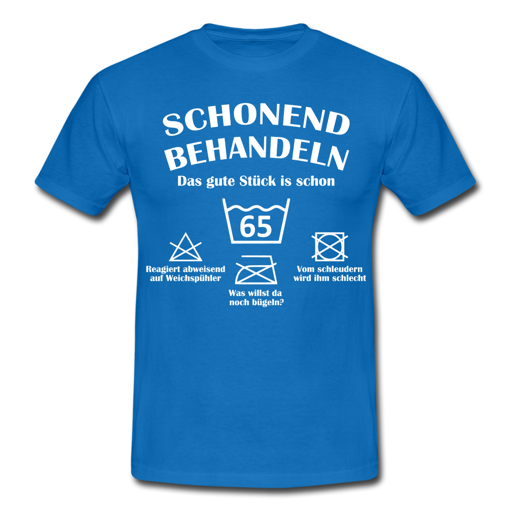 65. Geburtstags T-Shirt Schonend Behandeln - Das gute Stück is schon 65 Lustiges Geschenk Shirt - royal blue