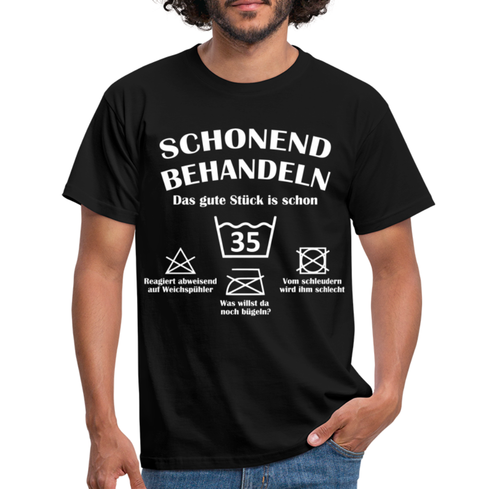 35. Geburtstags T-Shirt Schonend Behandeln - Das gute Stück is schon 35 Lustiges Geschenk Shirt - black