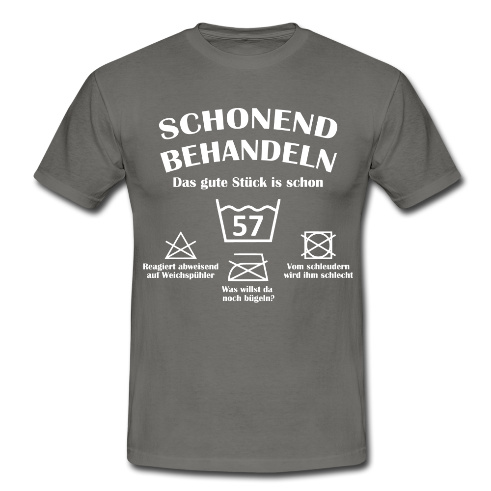 57. Geburtstags T-Shirt Schonend Behandeln - Das gute Stück is schon 57 Lustiges Geschenk Shirt - graphite grey