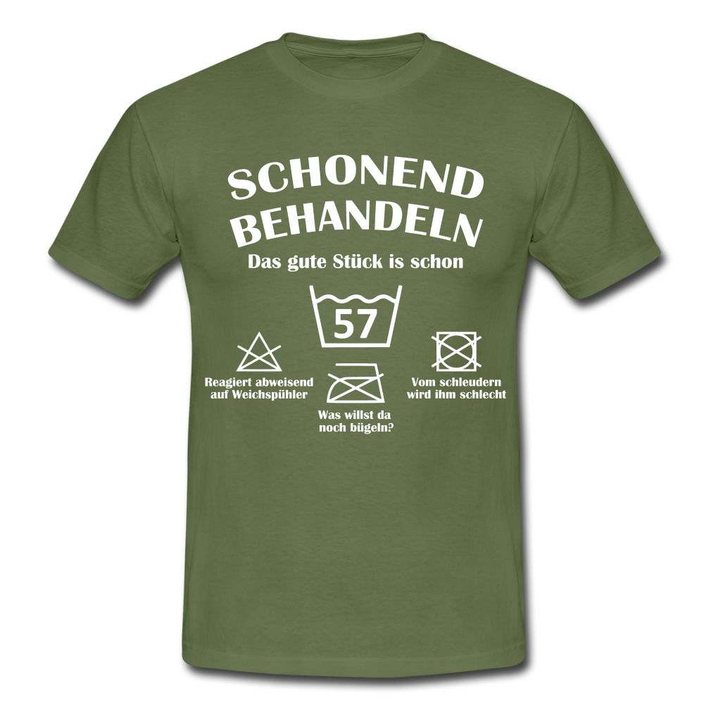 57. Geburtstags T-Shirt Schonend Behandeln - Das gute Stück is schon 57 Lustiges Geschenk Shirt - military green