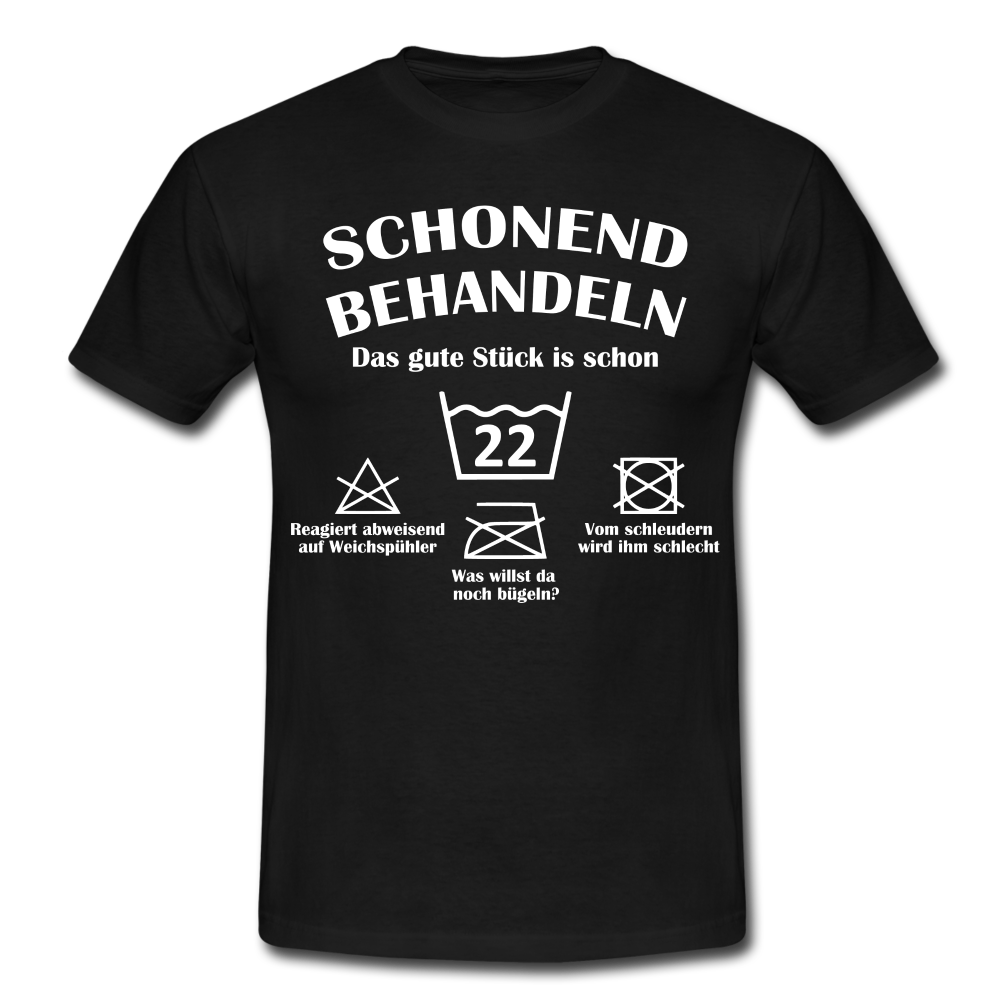 22. Geburtstags T-Shirt Schonend Behandeln - Das gute Stück is schon 22 Lustiges Geschenk Shirt - black