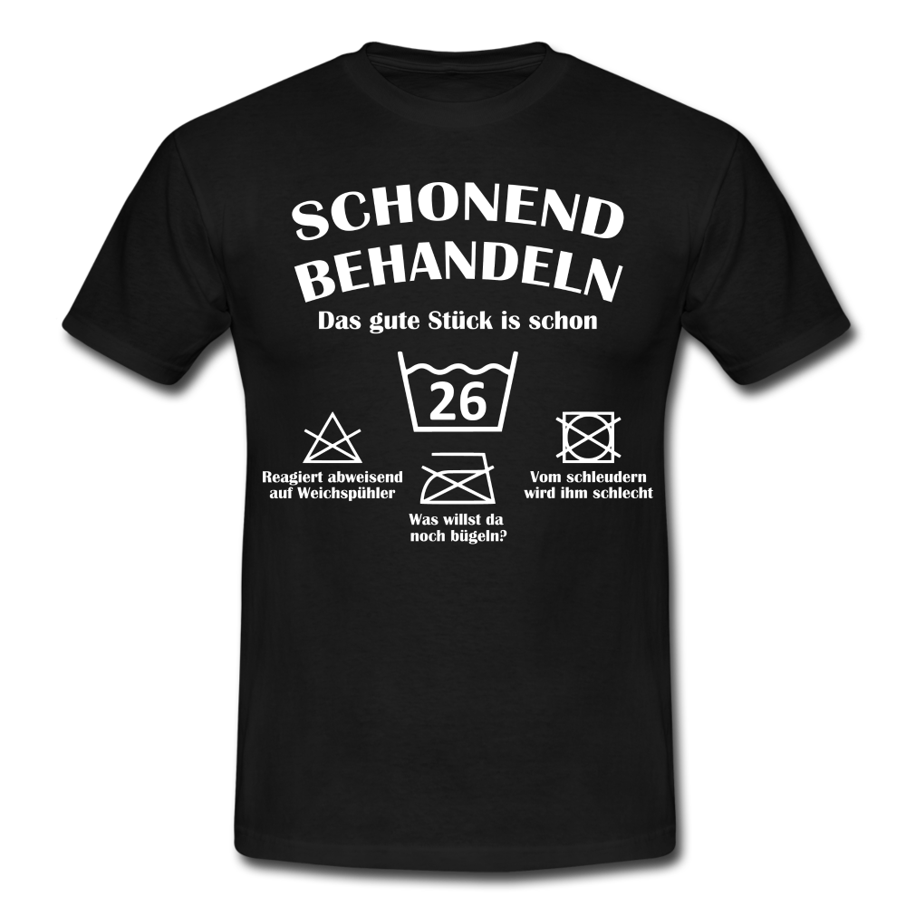 26. Geburtstags T-Shirt Schonend Behandeln - Das gute Stück is schon 26 Lustiges Geschenk Shirt - black