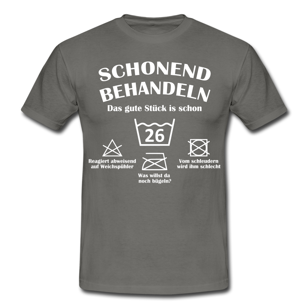 26. Geburtstags T-Shirt Schonend Behandeln - Das gute Stück is schon 26 Lustiges Geschenk Shirt - graphite grey