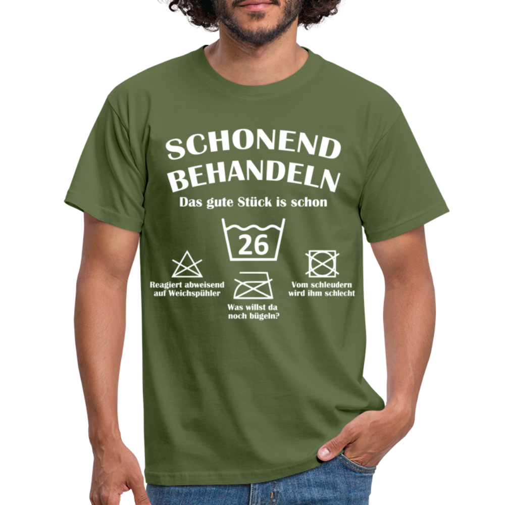 26. Geburtstags T-Shirt Schonend Behandeln - Das gute Stück is schon 26 Lustiges Geschenk Shirt - military green