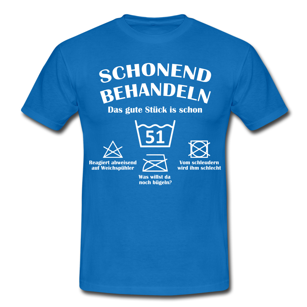 51. Geburtstags T-Shirt Schonend Behandeln - Das gute Stück is schon 51 Lustiges Geschenk Shirt - royal blue