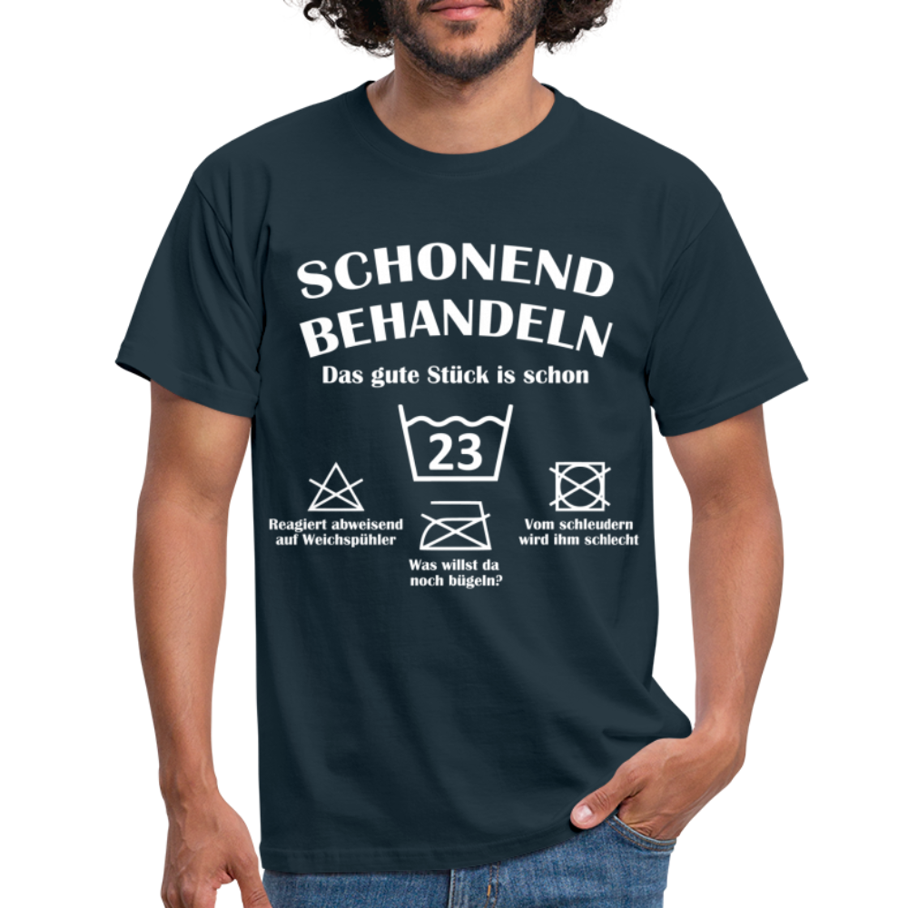 23. Geburtstags T-Shirt Schonend Behandeln - Das gute Stück is schon 23 Lustiges Geschenk Shirt - navy