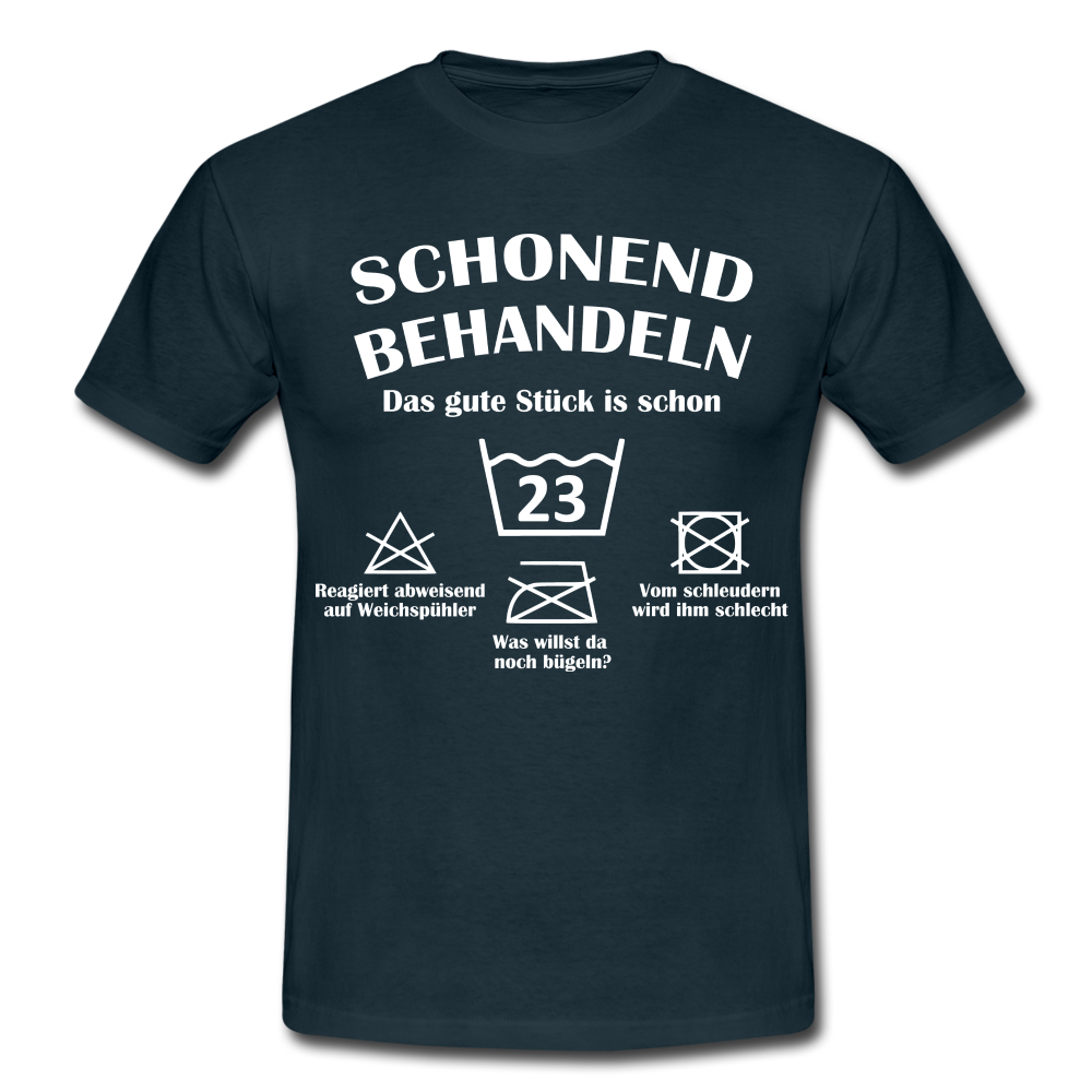 23. Geburtstags T-Shirt Schonend Behandeln - Das gute Stück is schon 23 Lustiges Geschenk Shirt - navy