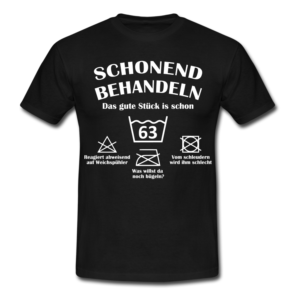 63. Geburtstags T-Shirt Schonend Behandeln - Das gute Stück is schon 63 Lustiges Geschenk Shirt - black