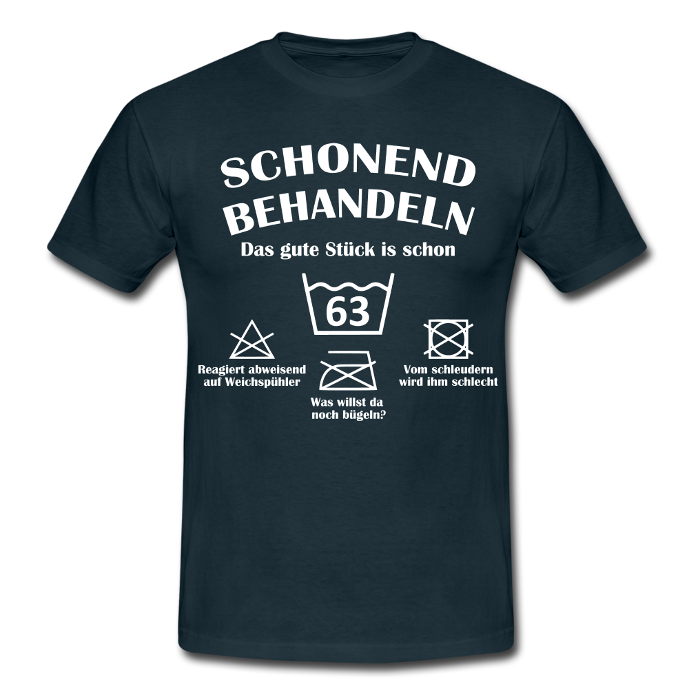 63. Geburtstags T-Shirt Schonend Behandeln - Das gute Stück is schon 63 Lustiges Geschenk Shirt - navy