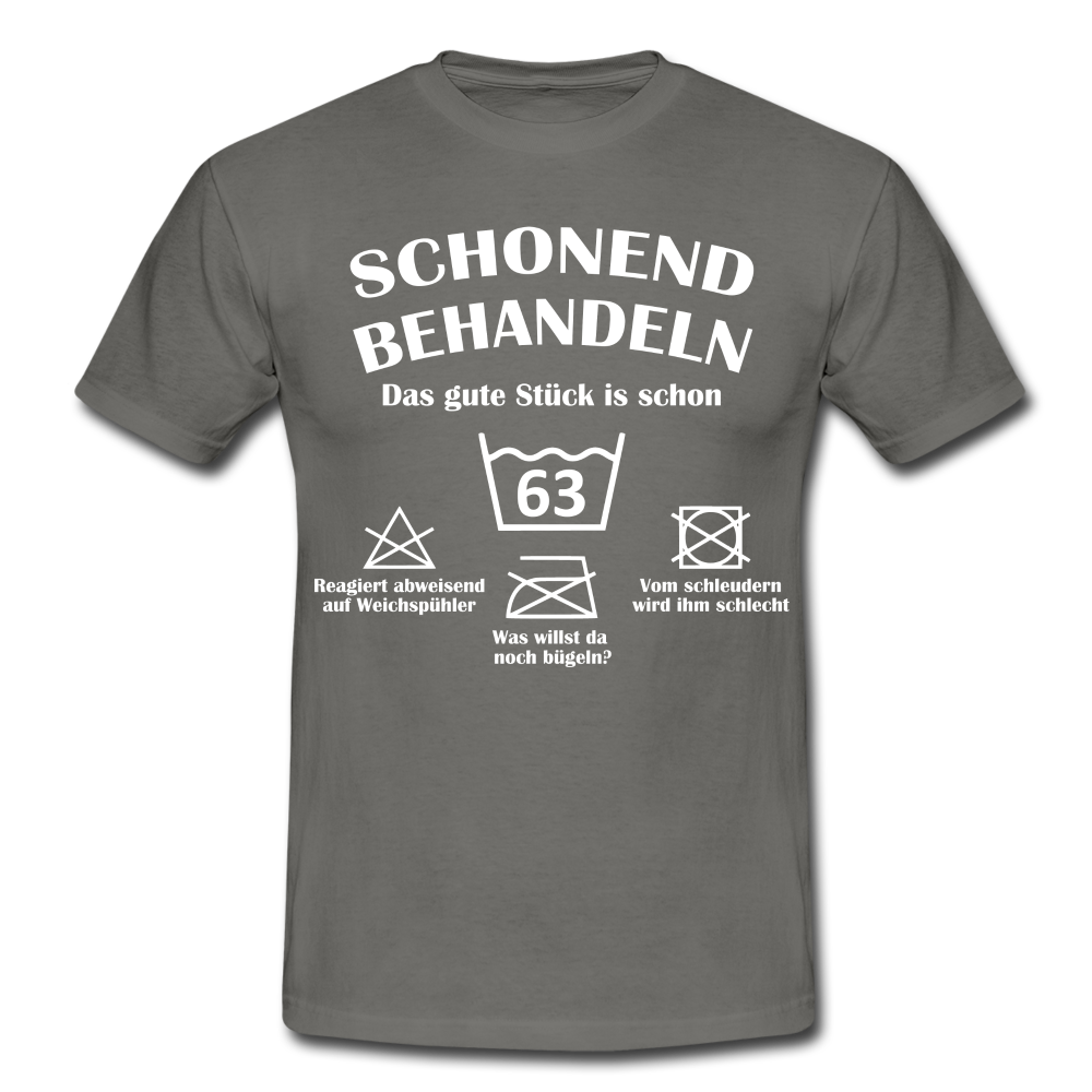 63. Geburtstags T-Shirt Schonend Behandeln - Das gute Stück is schon 63 Lustiges Geschenk Shirt - graphite grey