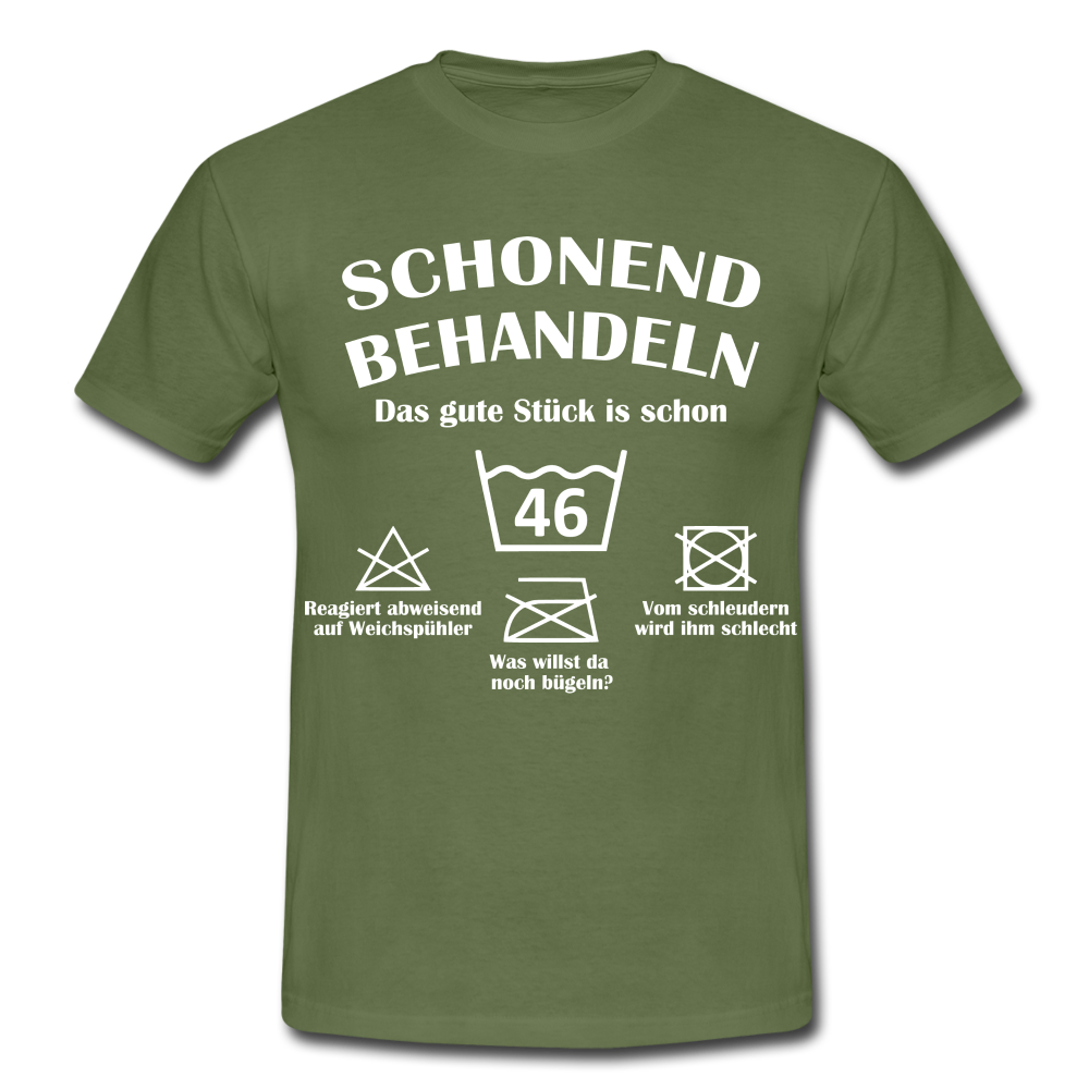 46. Geburtstags T-Shirt Schonend Behandeln - Das gute Stück is schon 46 Lustiges Geschenk Shirt - military green