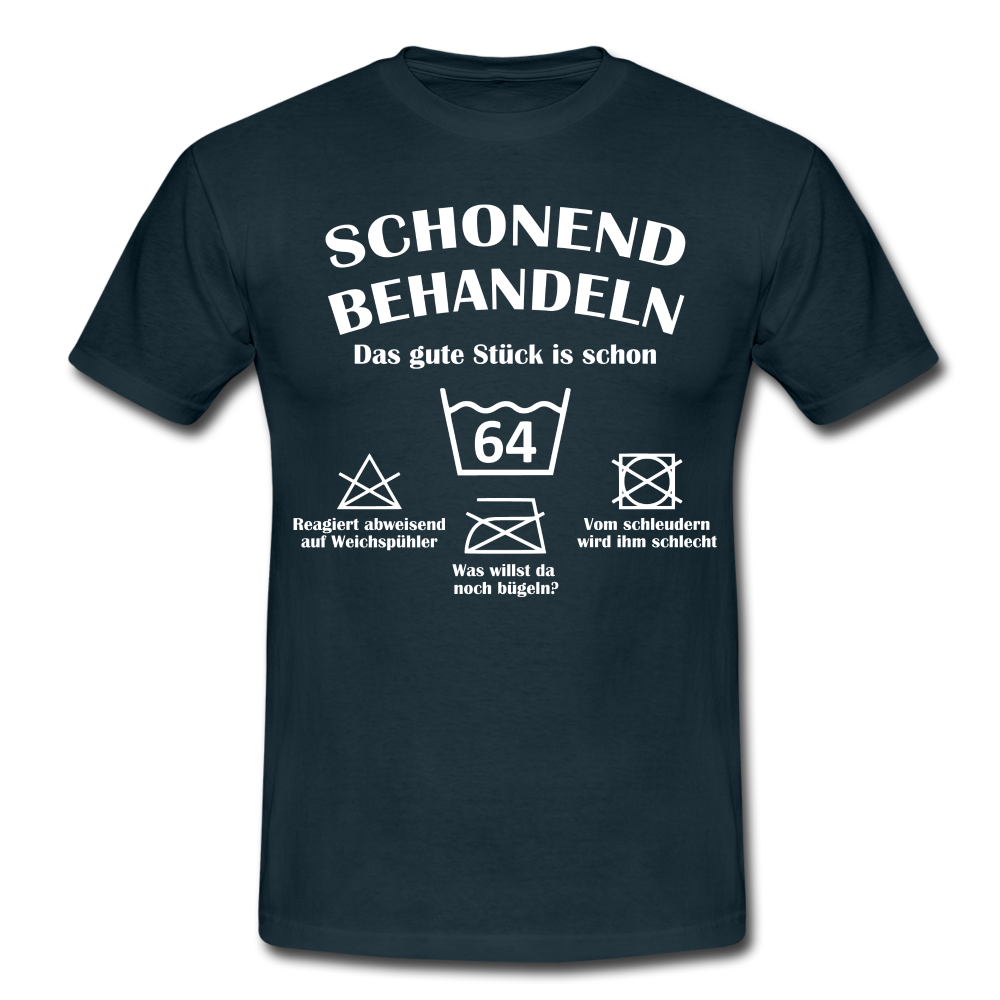 64. Geburtstags T-Shirt Schonend Behandeln - Das gute Stück is schon 64 Lustiges Geschenk Shirt - navy
