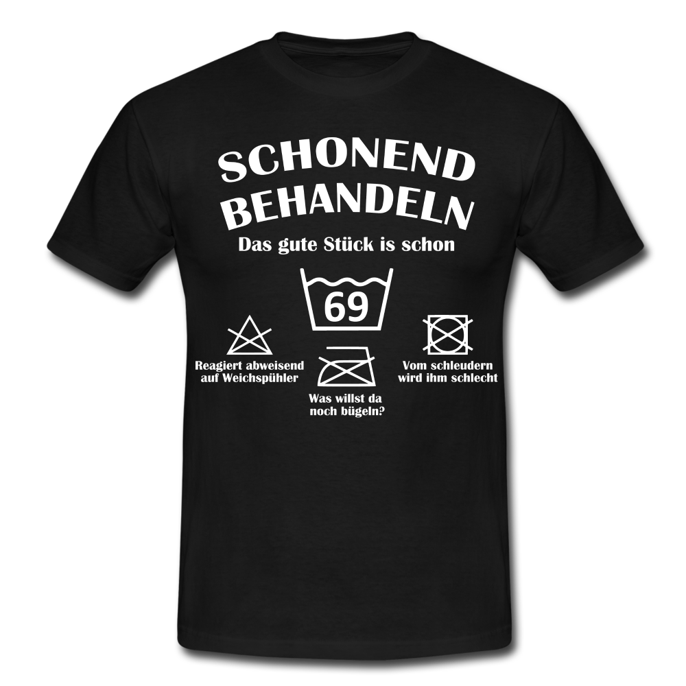 69. Geburtstags T-Shirt Schonend Behandeln - Das gute Stück is schon 69 Lustiges Geschenk Shirt - black