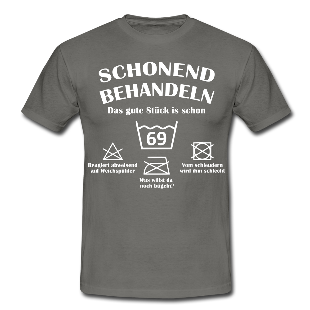 69. Geburtstags T-Shirt Schonend Behandeln - Das gute Stück is schon 69 Lustiges Geschenk Shirt - graphite grey