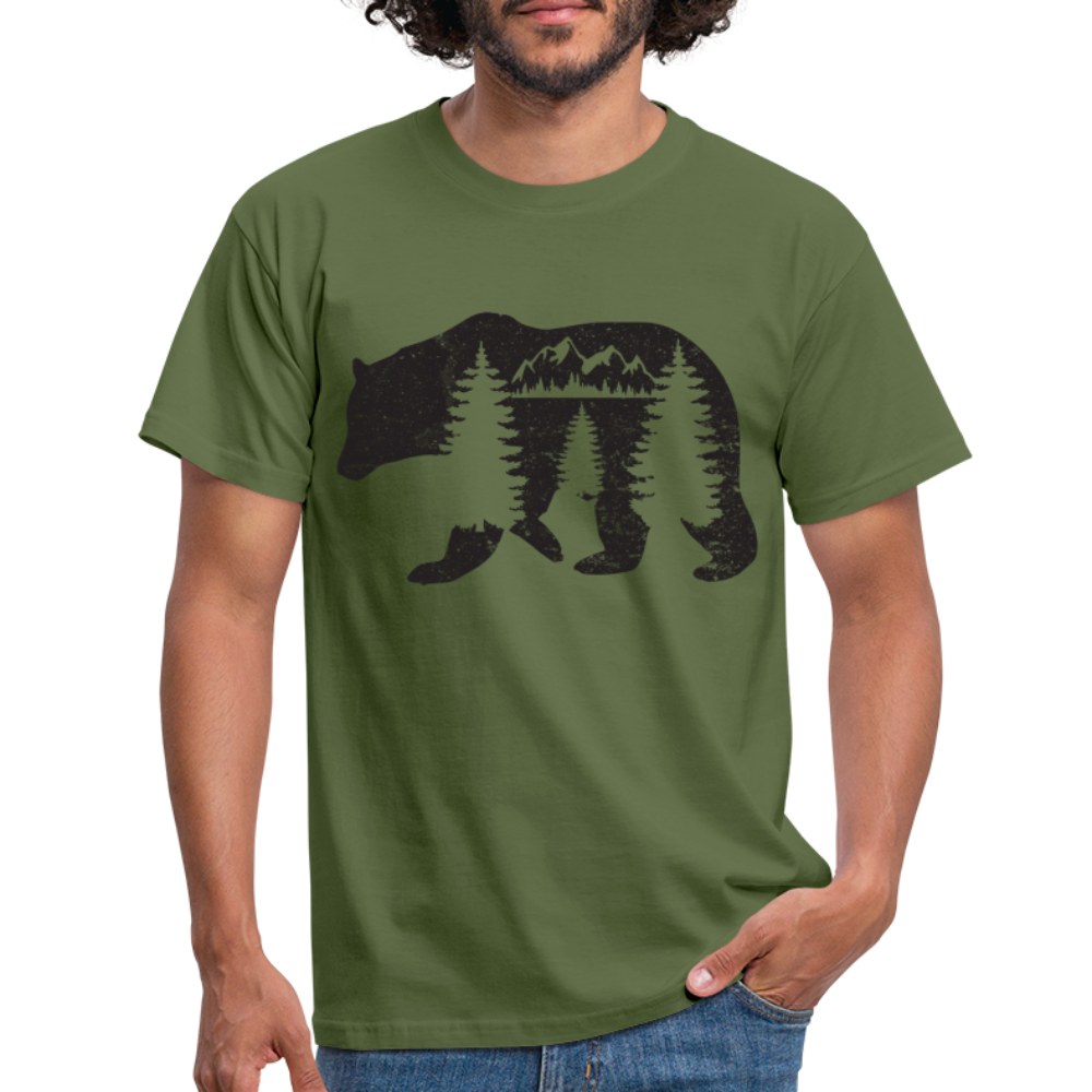 Bär Wildnis Wandern Berge Outdoor T-Shirt - military green
