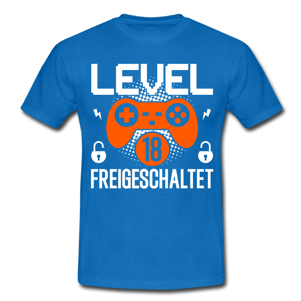 Gamer 18. Geburtstag Gaming Shirt Level 18 Freigeschaltet Geschenk T-Shirt - royal blue