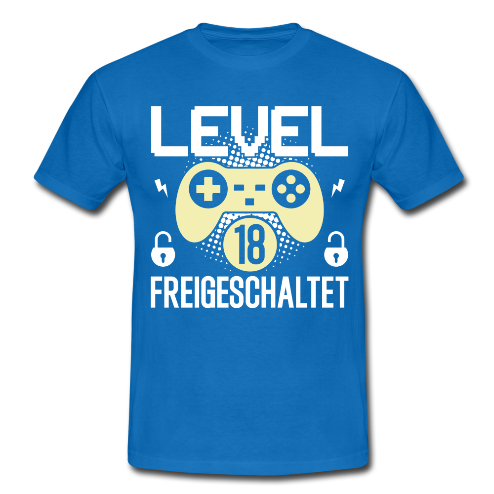 Gamer 18. Geburtstag Gaming Shirt Level 18 Freigeschaltet Geschenk T-Shirt - royal blue
