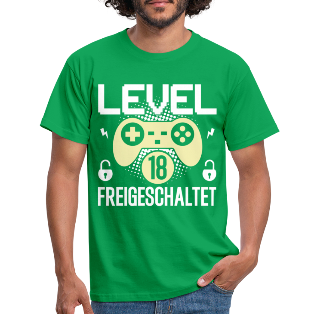 Gamer 18. Geburtstag Gaming Shirt Level 18 Freigeschaltet Geschenk T-Shirt - kelly green