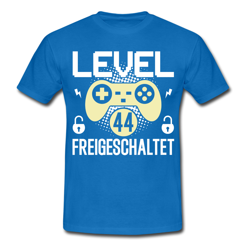 Gamer 44. Geburtstag Gaming Shirt Level 44 Freigeschaltet Geschenk T-Shirt - royal blue