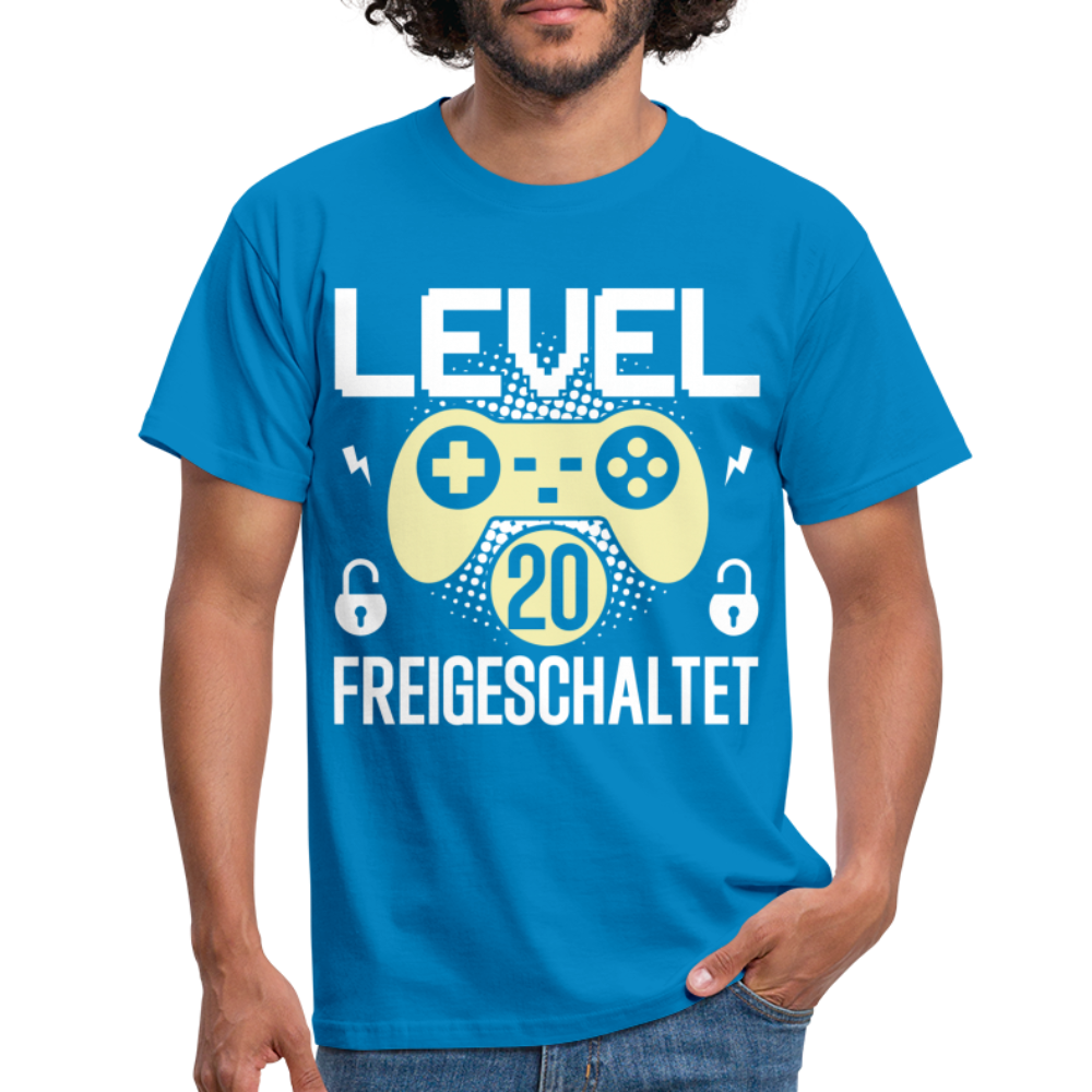 Gamer 20. Geburtstag Gaming Shirt Level 20 Freigeschaltet Geschenk T-Shirt - royal blue
