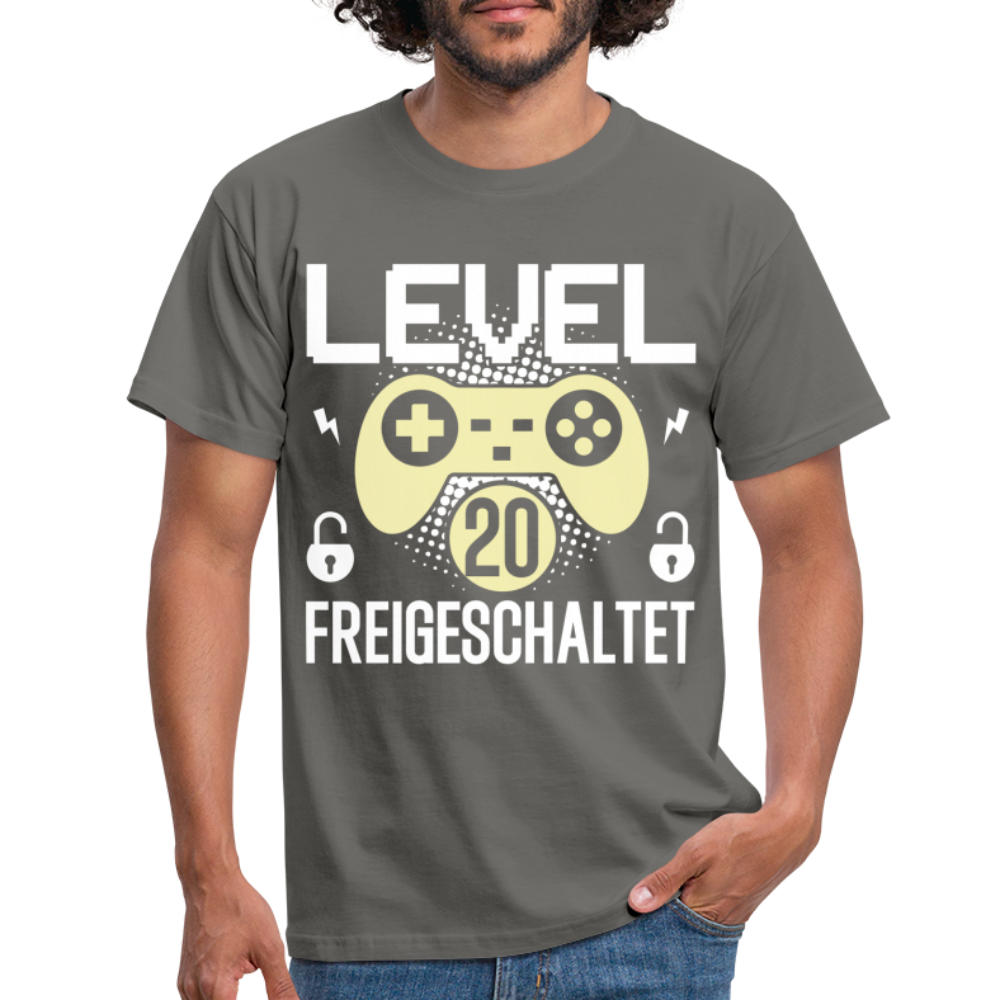 Gamer 20. Geburtstag Gaming Shirt Level 20 Freigeschaltet Geschenk T-Shirt - graphite grey