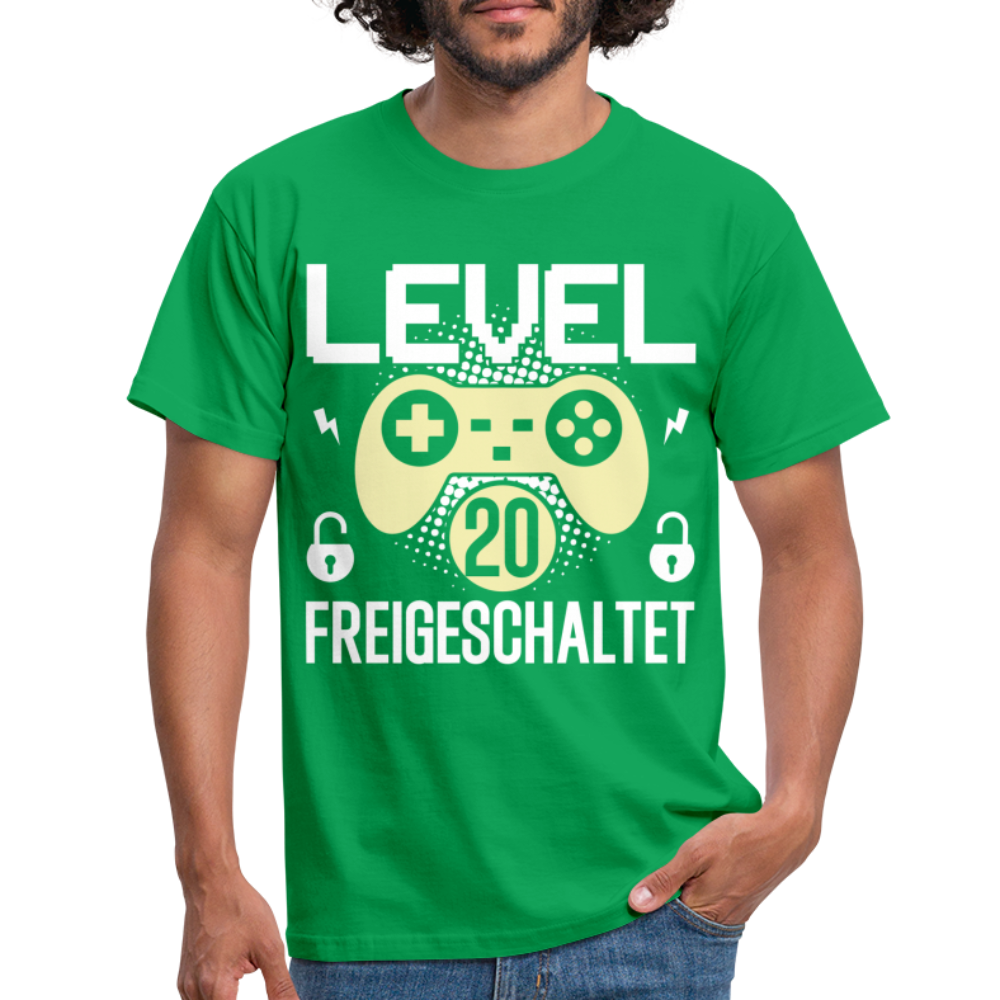 Gamer 20. Geburtstag Gaming Shirt Level 20 Freigeschaltet Geschenk T-Shirt - kelly green