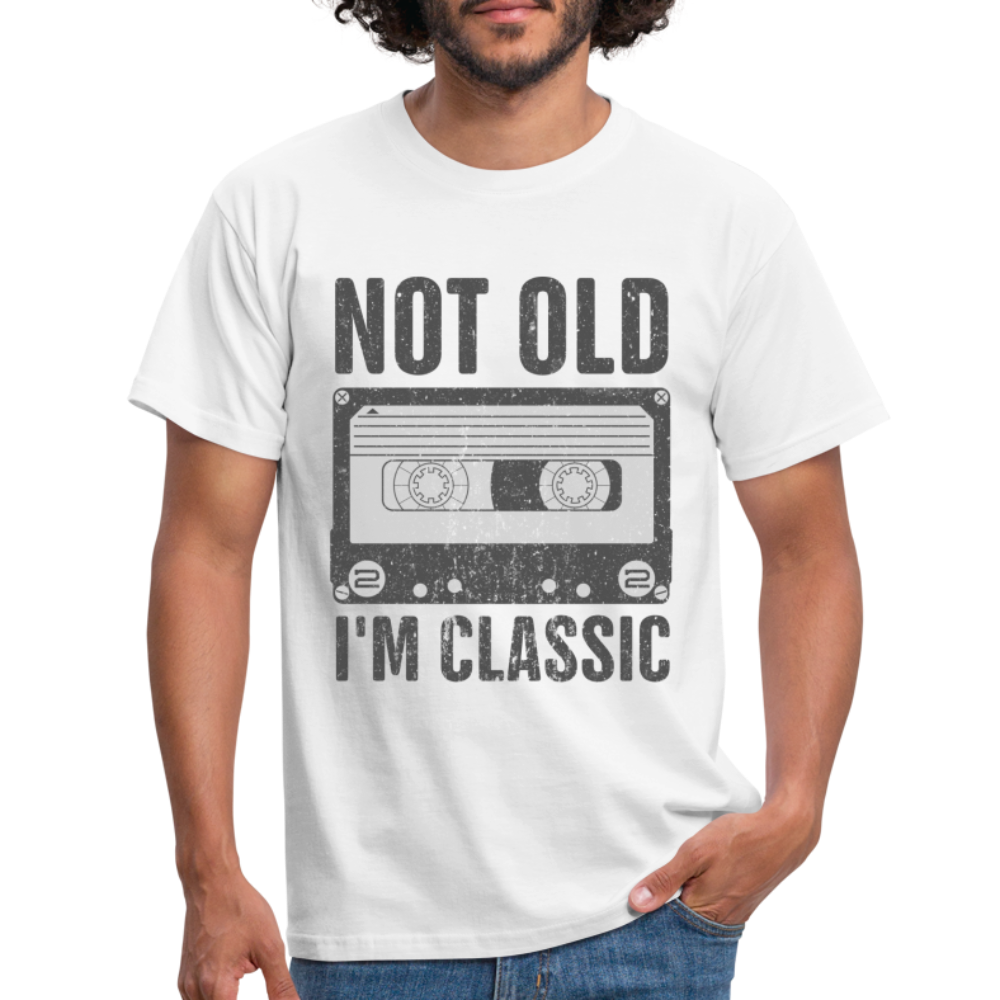 Retro Kassette Tape Not Old I'm Classic Witziges Nostalgie Männer T-Shirt - white