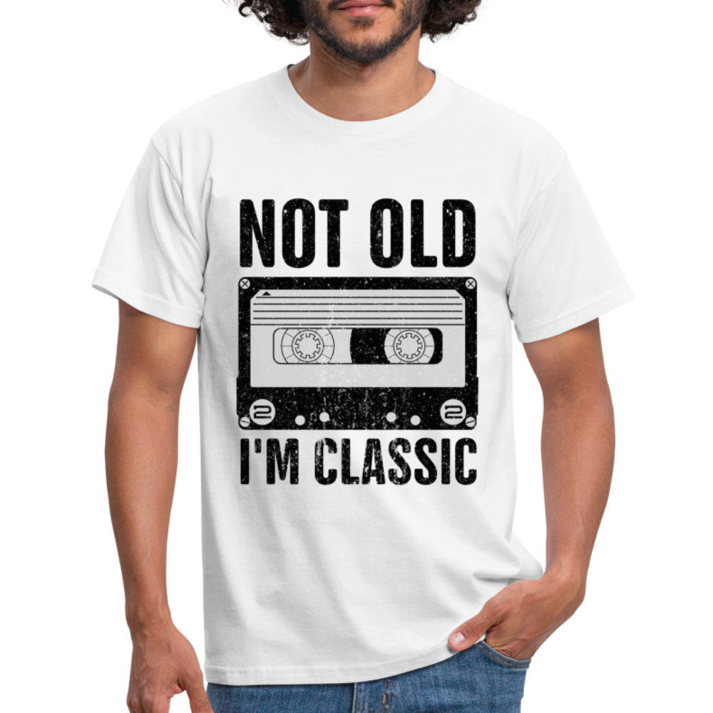 Retro Kassette Tape Not Old I'm Classic Witziges Nostalgie Männer T-Shirt - white