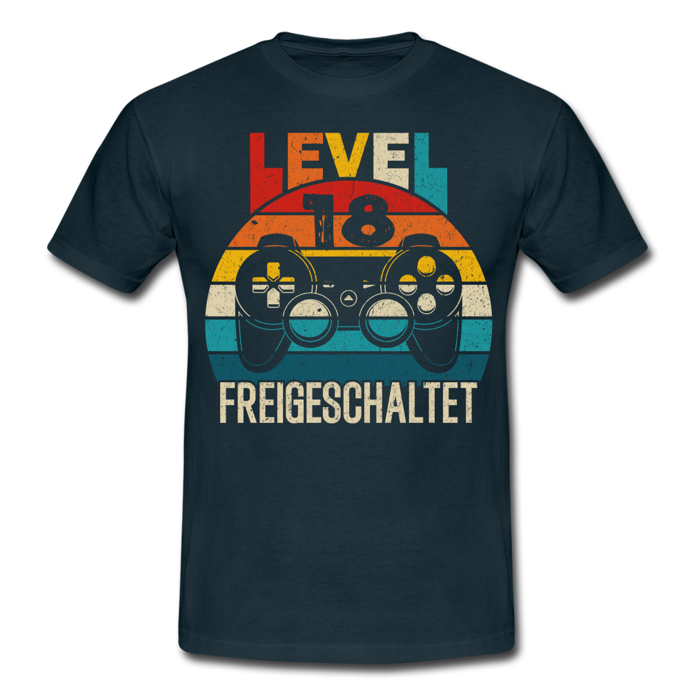 18.Geburtstag Gamer Level 18 Freigeschaltet Geschenk T-Shirt - navy