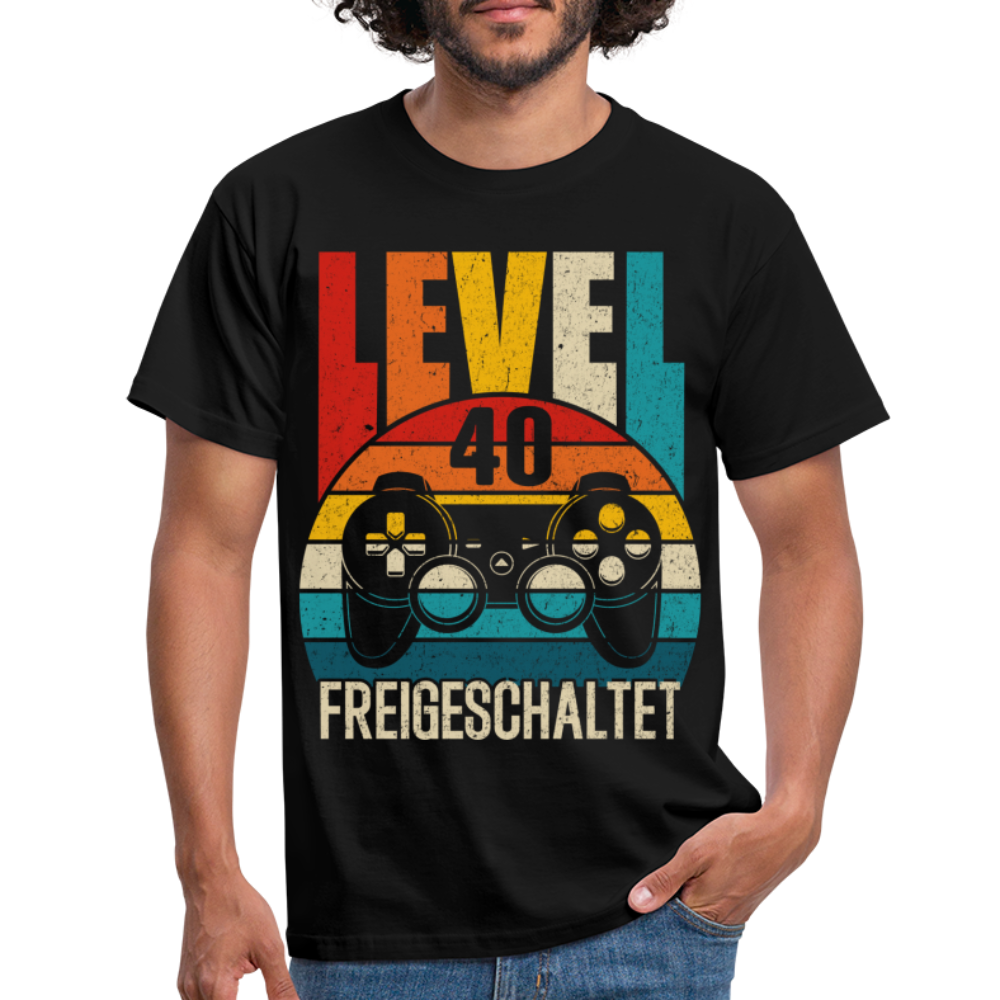 40. Geburtstag Level 40 Freigeschaltet Geschenk T-Shirt - black