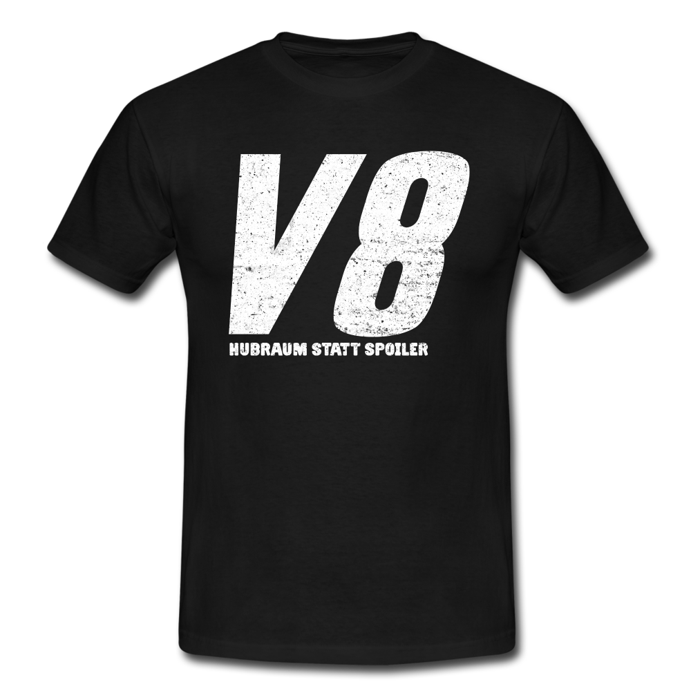 KFZ Mechaniker Mechatroniker V8 Hubraum statt Spoiler Witziges T-Shirt - black