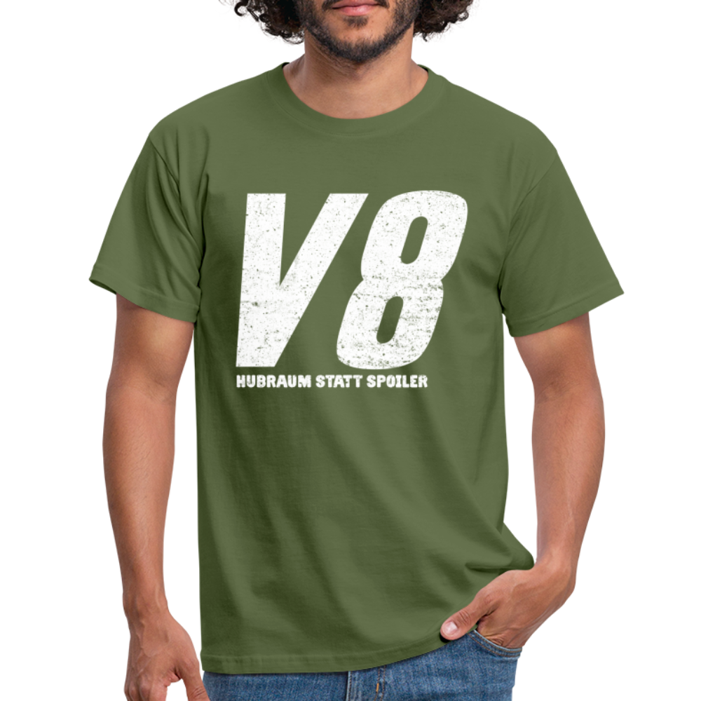 KFZ Mechaniker Mechatroniker V8 Hubraum statt Spoiler Witziges T-Shirt - military green