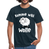 Schaf Schäfer Schafhirte Komme was Wolle Lustiges Witziges T-Shirt - navy
