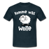 Schaf Schäfer Schafhirte Komme was Wolle Lustiges Witziges T-Shirt - navy