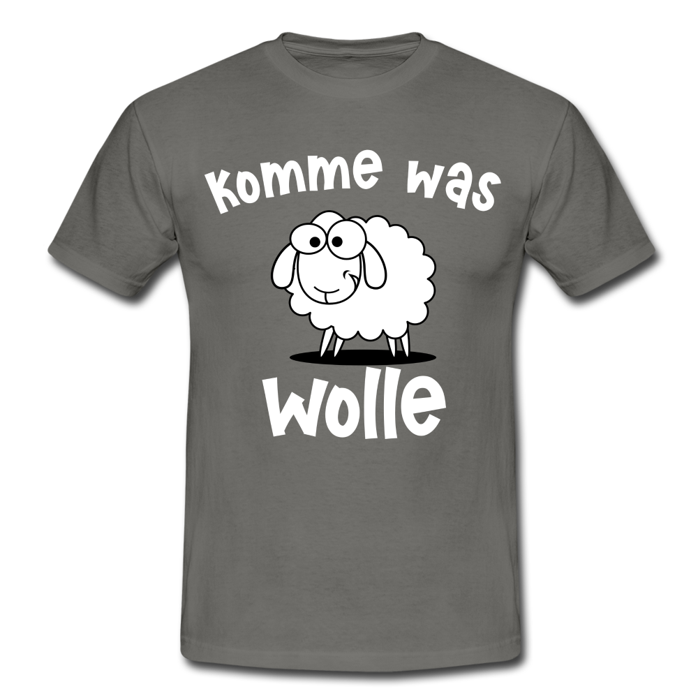 Schaf Schäfer Schafhirte Komme was Wolle Lustiges Witziges T-Shirt - graphite grey