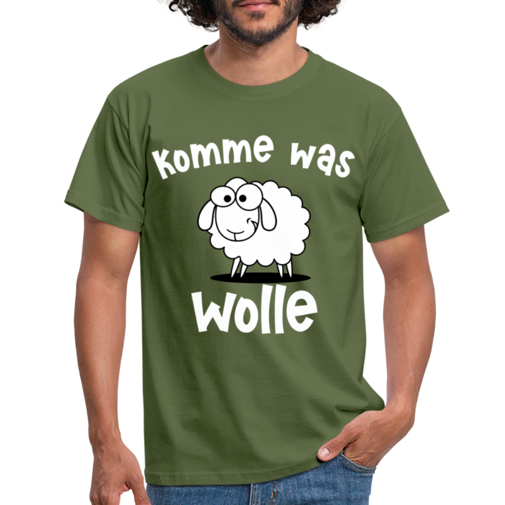 Schaf Schäfer Schafhirte Komme was Wolle Lustiges Witziges T-Shirt - military green