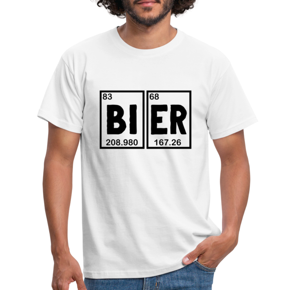 Bier Shirt Perioden System Bier Elemente Witziges T-Shirt - white