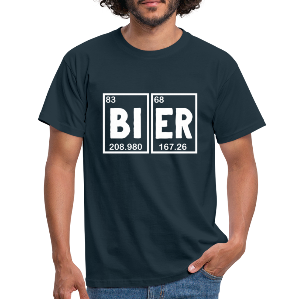 Bier Shirt Perioden System Bier Elemente Witziges T-Shirt - navy